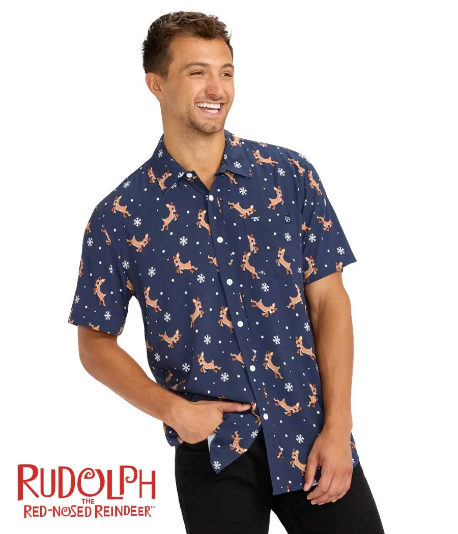 Men's Rudolph Button Down Shirt sold by Tipsy Elves product image thumbnail 2