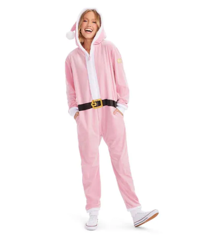 Women's Pink Santa Jumpsuit sold by Tipsy Elves