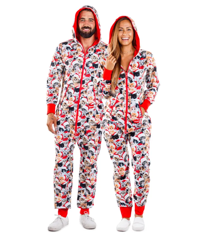 Matching Meowy Catmus Couples Jumpsuits sold by Tipsy Elves