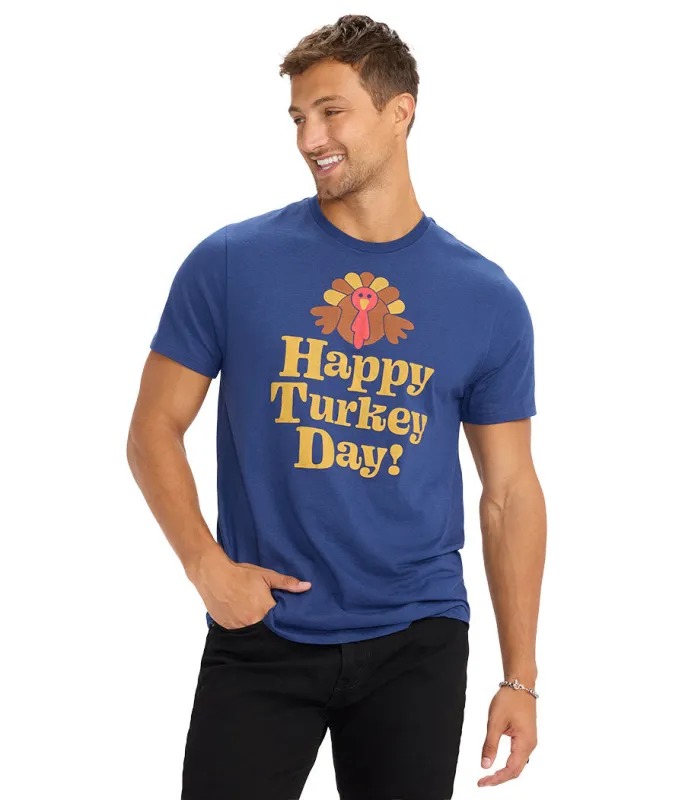 Men's Happy Turkey Day Tee sold by Tipsy Elves