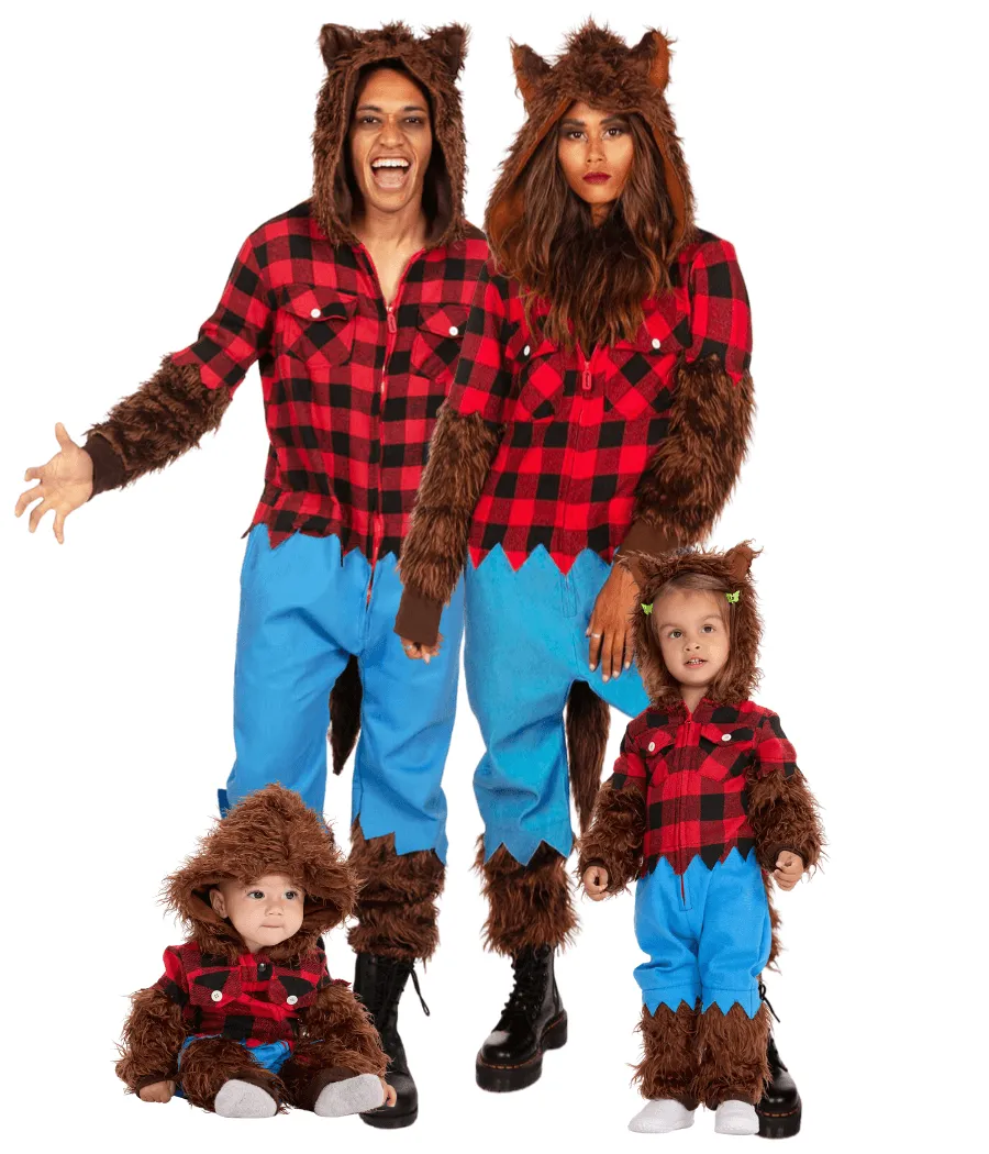 Matching Werewolf Family Costumes sold by Tipsy Elves