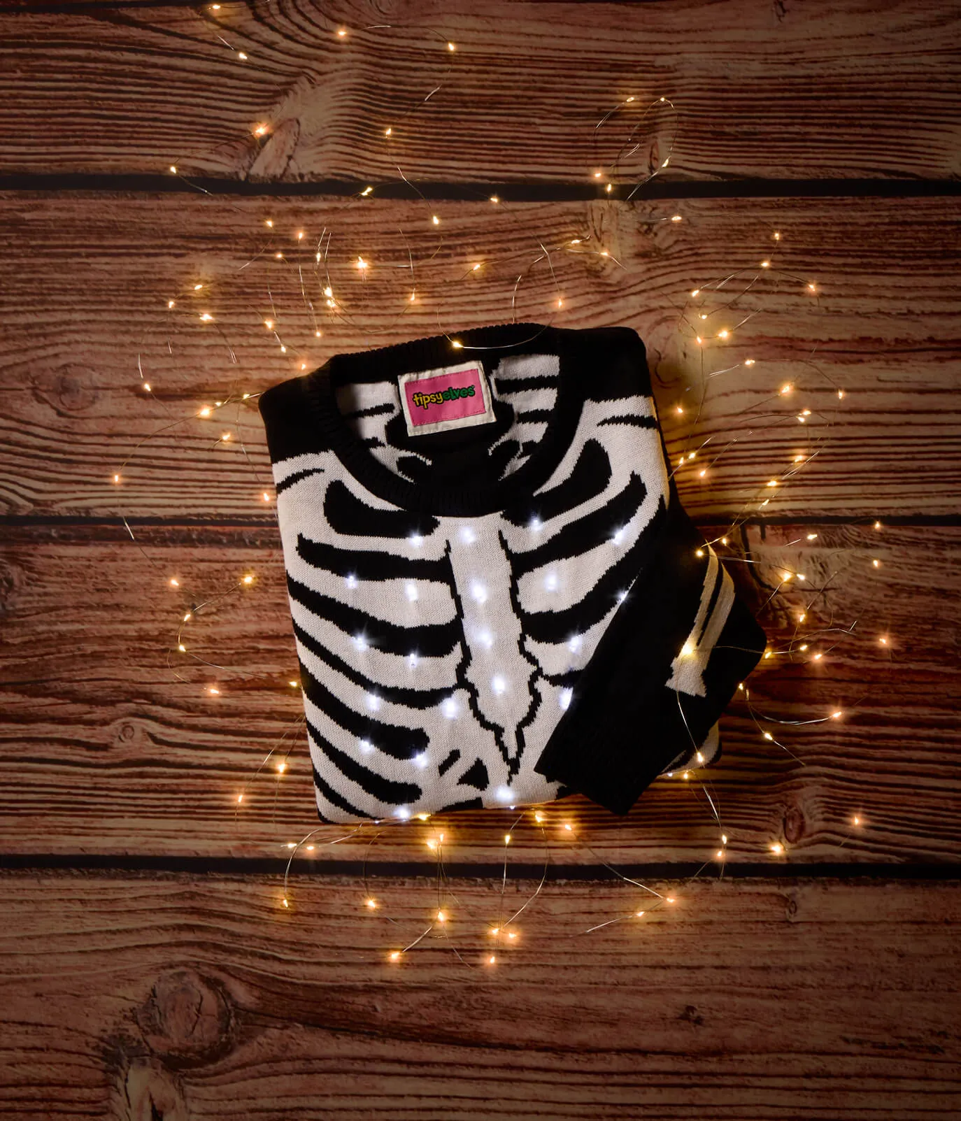 Women's Skeleton Light Up Sweater sold by Tipsy Elves product image thumbnail 5
