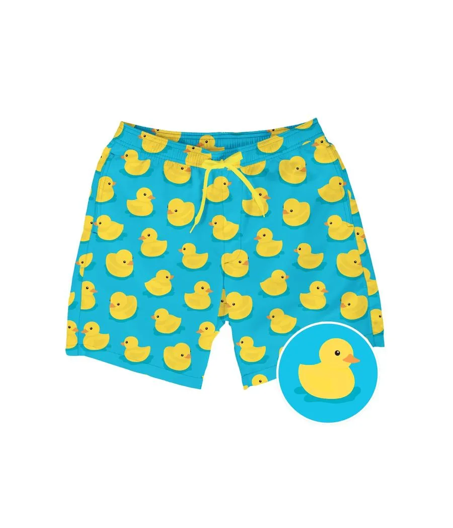 Rubber Ducky Stretch Swim Trunks With Liner - 7.5" Inseam sold by Tipsy Elves product image thumbnail 2