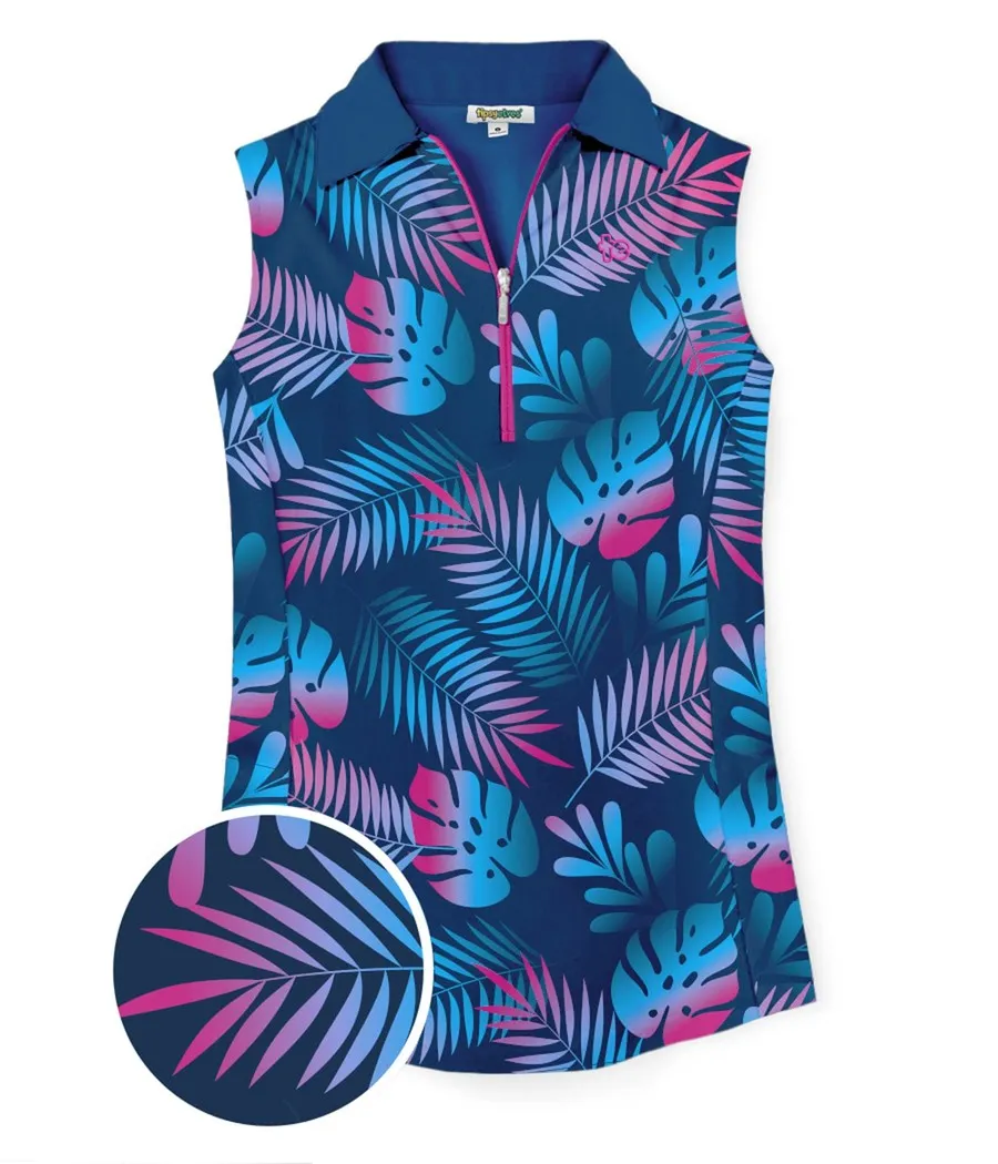 Women's Nighttime Tropics Polo Shirt sold by Tipsy Elves