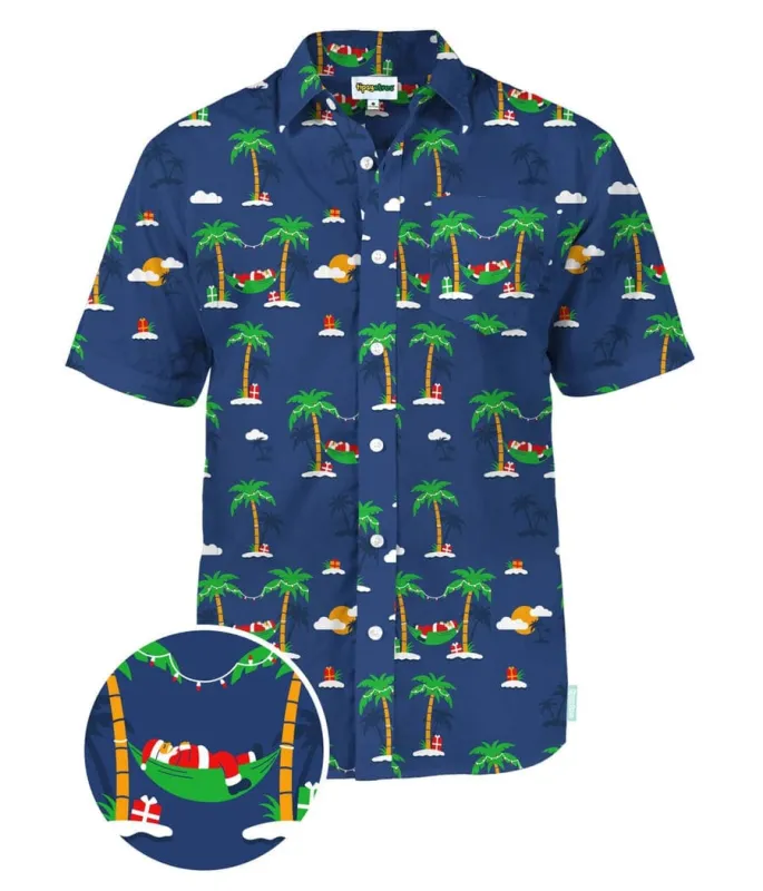 Men's Hammock Holiday Button Down Shirt made by Tipsy Elves
