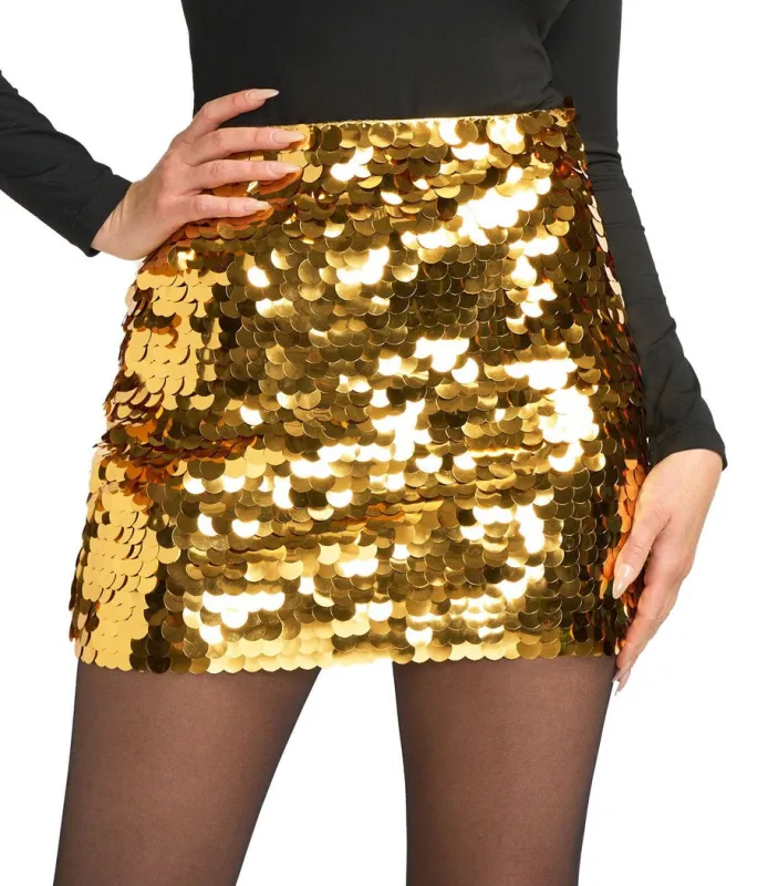 Gold Paillette Skirt made by Tipsy Elves