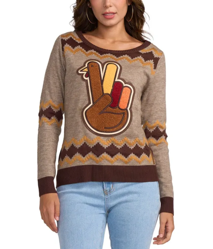 Women's Peace Turkey Sweater sold by Tipsy Elves