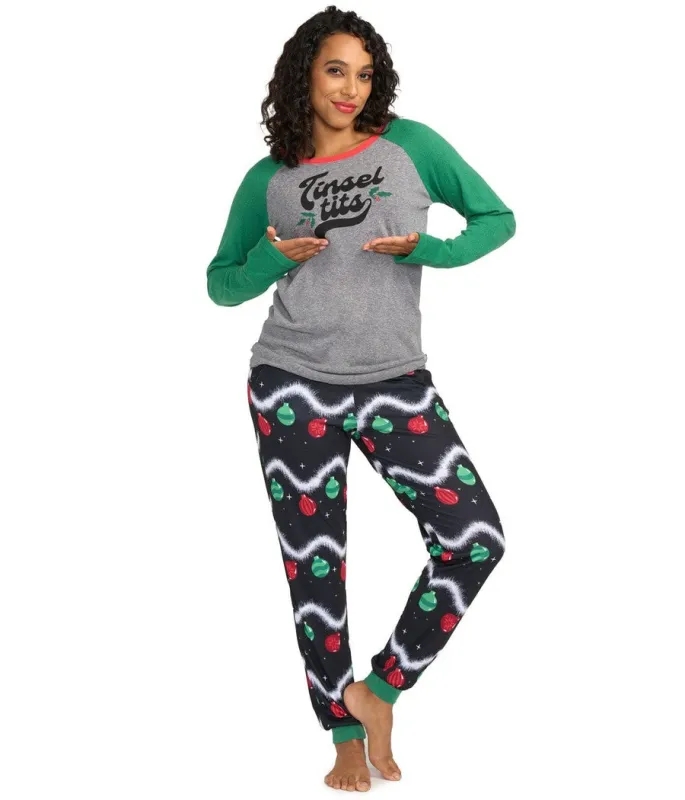 Women's Tinsel Tits Crew Neck Pajama Set sold by Tipsy Elves