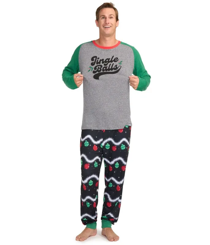 Men's Jingle Balls Crew Neck Pajama Set sold by Tipsy Elves