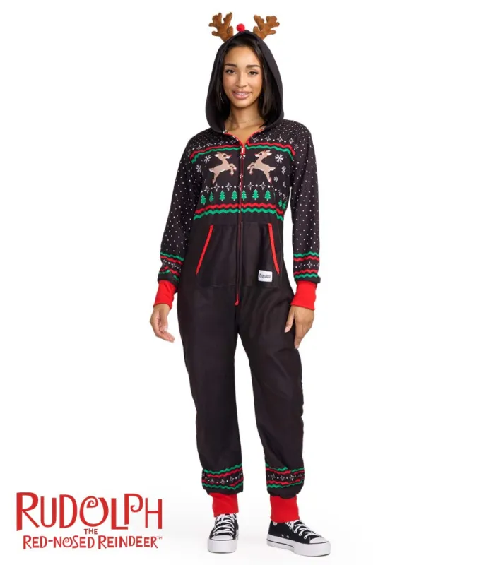 Women's Fair Isle Rudolph Jumpsuit sold by Tipsy Elves
