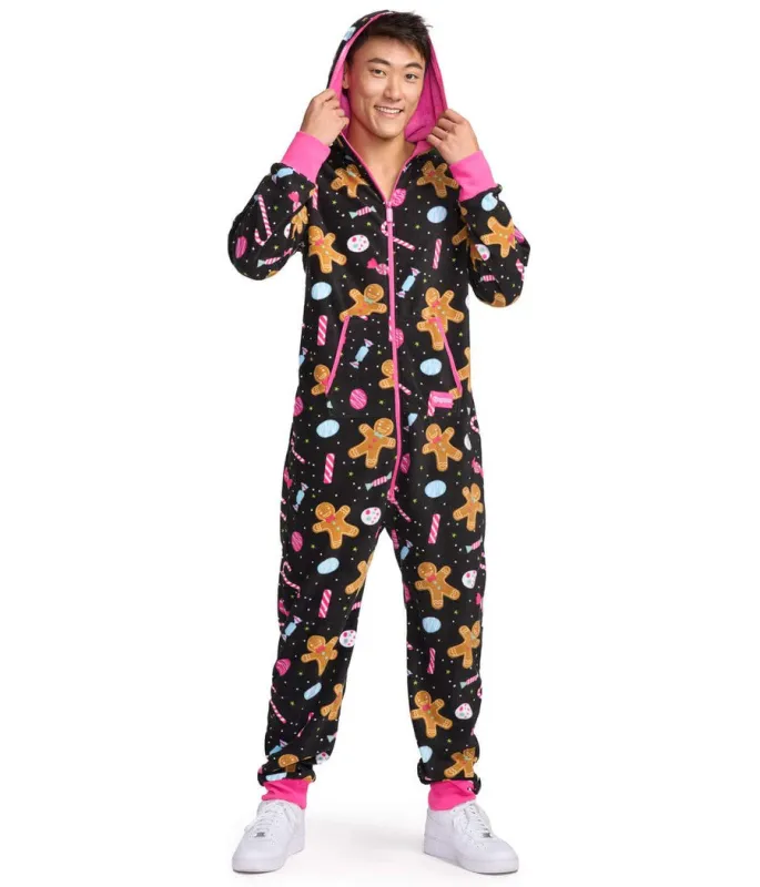 Men's Let's Get This Gingerbread Jumpsuit sold by Tipsy Elves