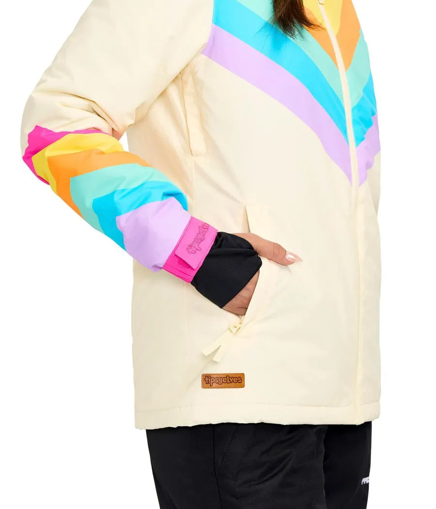 Women's Retro Rainbow Snow Jacket sold by Tipsy Elves product image thumbnail 4