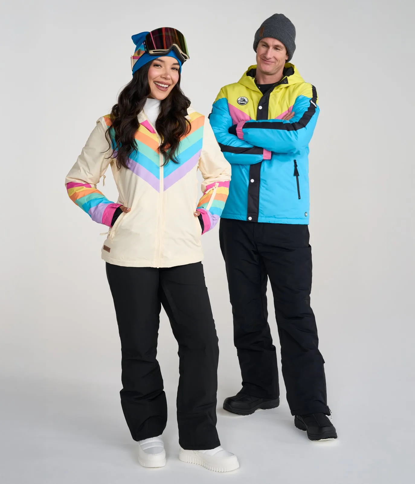 Women's Retro Rainbow Snow Jacket sold by Tipsy Elves product image thumbnail 2