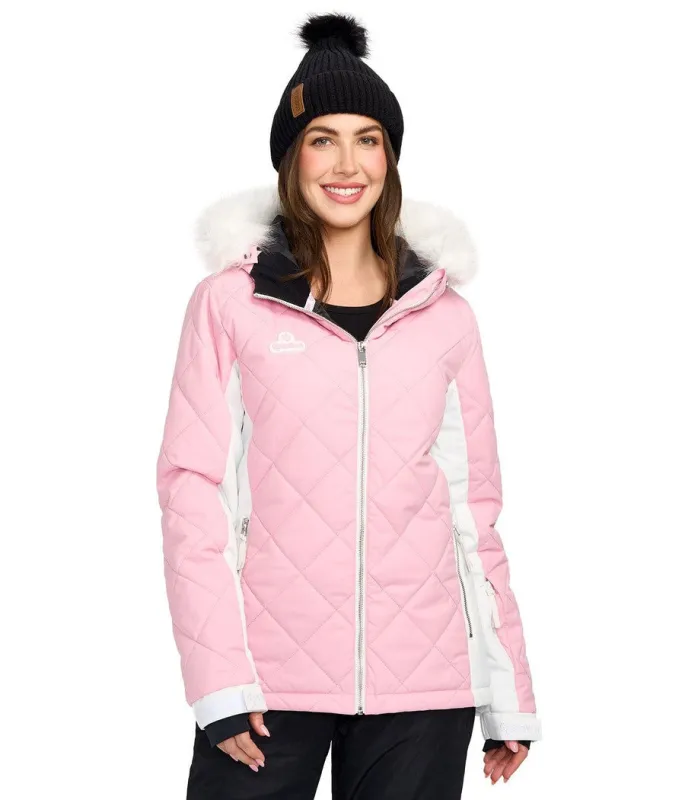 Women's Powder Pink Ski Jacket made by Tipsy Elves