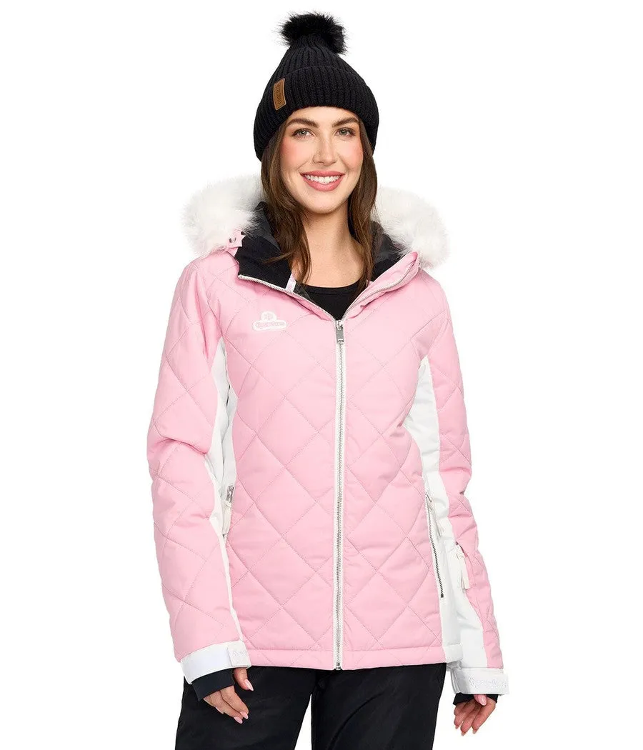 Women's Powder Pink Ski Jacket sold by Tipsy Elves