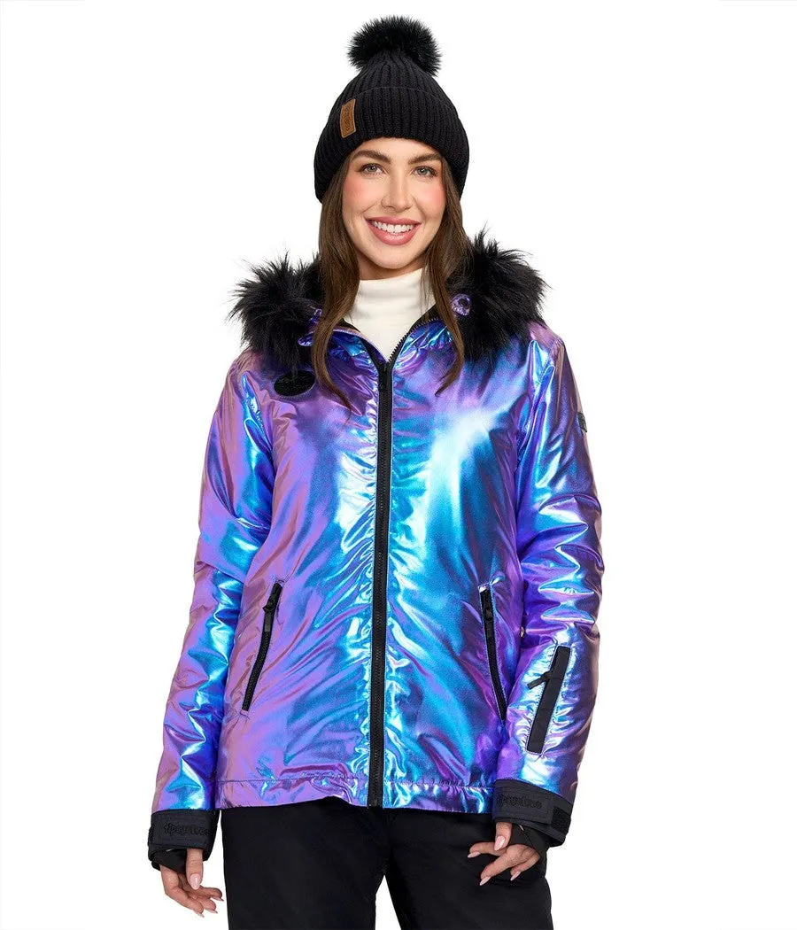 Women's Iridescent Iris Snowboard Jacket sold by Tipsy Elves product image thumbnail 3