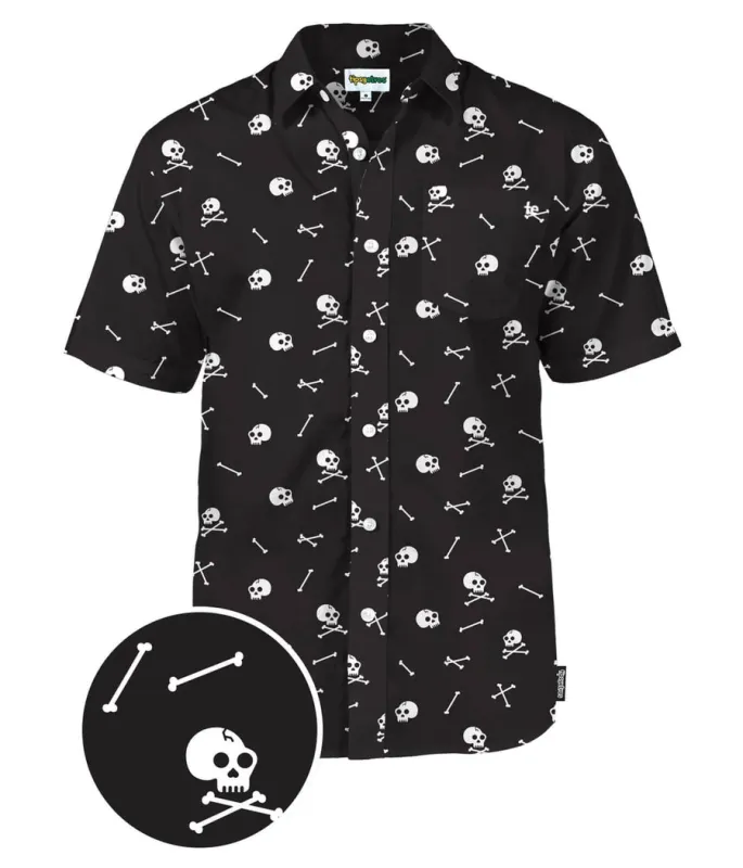 Men's Skeleton Button Down Shirt sold by Tipsy Elves