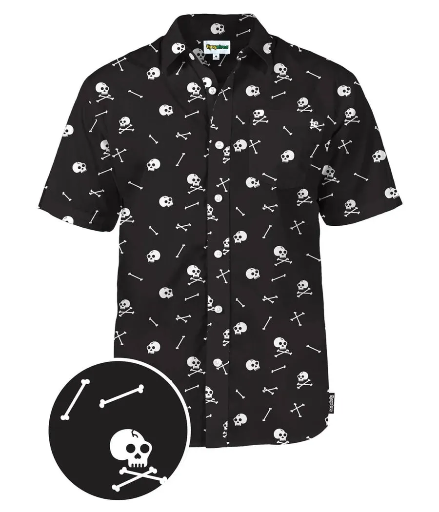 Men's Skeleton Button Down Shirt sold by Tipsy Elves