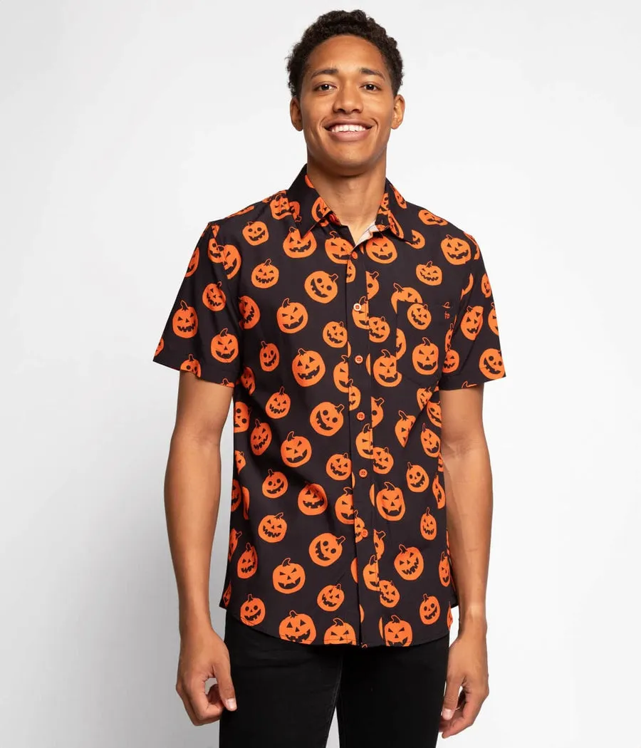 Men's Pumpkin Button Down Shirt sold by Tipsy Elves product image thumbnail 2