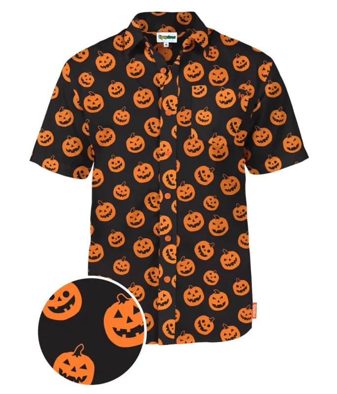 Men's Pumpkin Button Down Shirt sold by Tipsy Elves