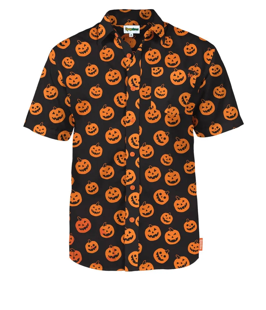 Men's Pumpkin Button Down Shirt sold by Tipsy Elves product image thumbnail 3