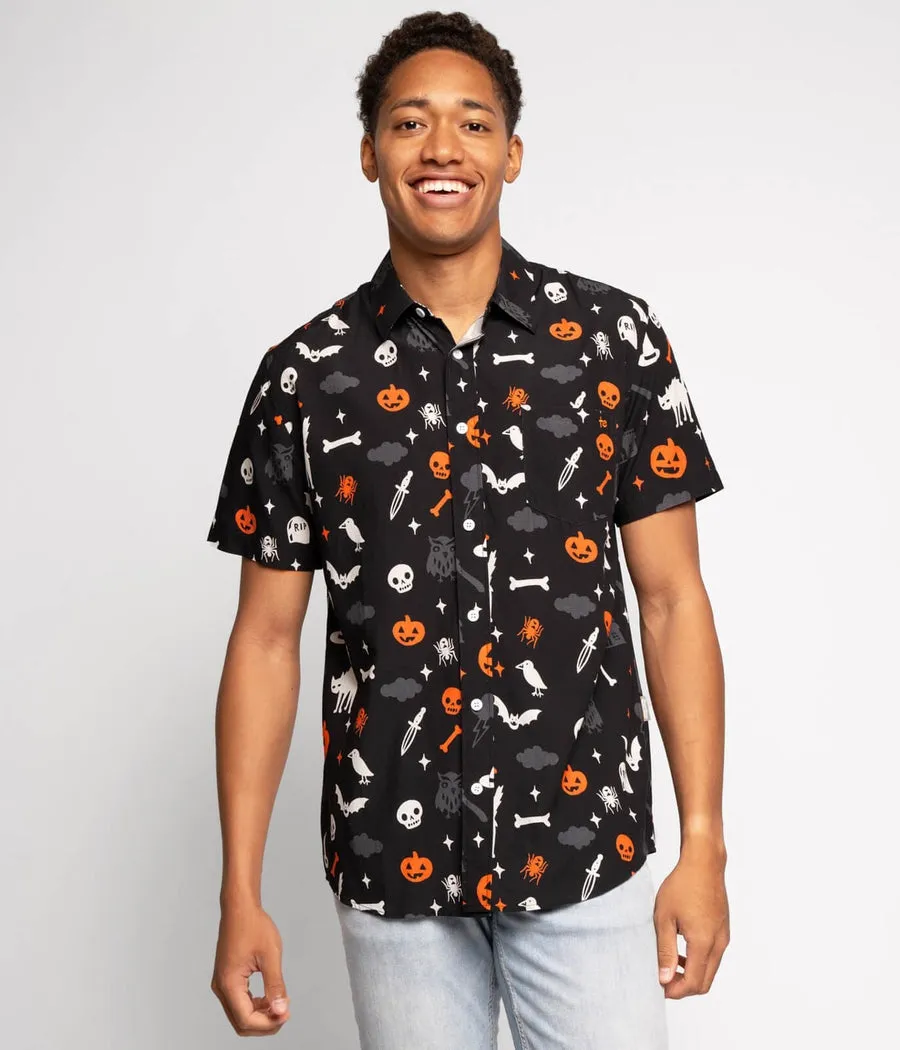 Men's Halloween Night Button Down Shirt sold by Tipsy Elves product image thumbnail 2