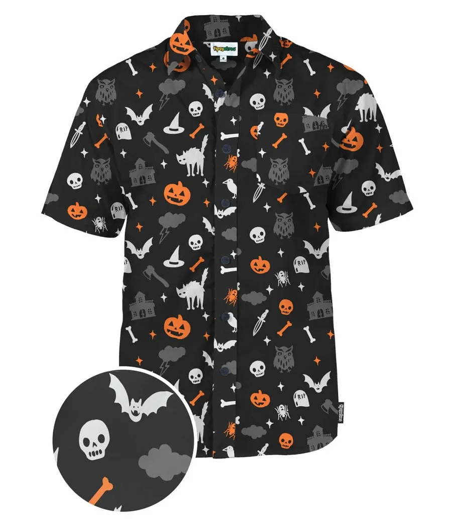 Men's Halloween Night Button Down Shirt sold by Tipsy Elves