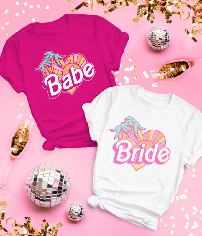 Women's Bride & Babes Bachelorette Party Tees sold by Tipsy Elves