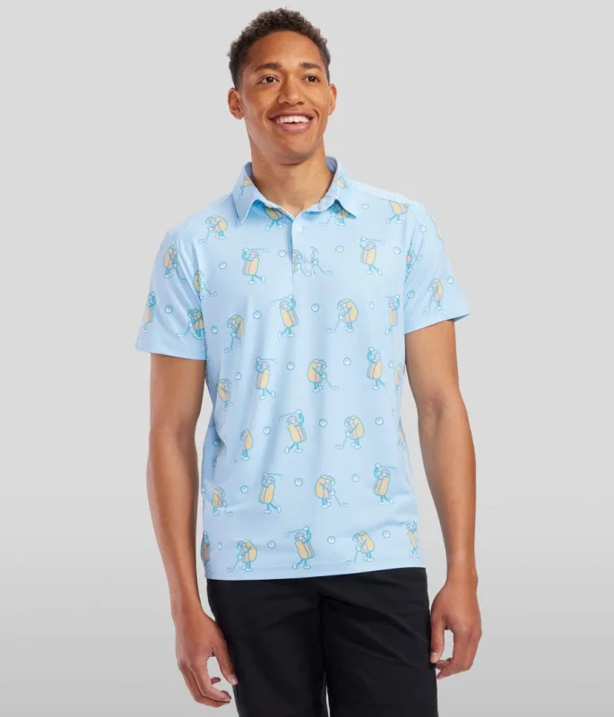 Men's Sizzlin' Swing Polo Shirt made by Tipsy Elves