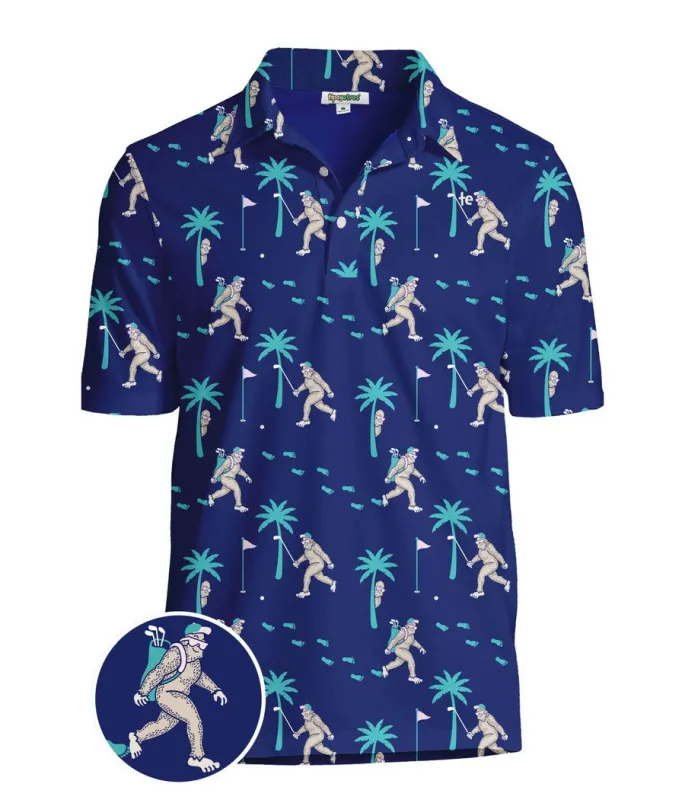 Men's Bigfoot Bogey Polo Shirt made by Tipsy Elves