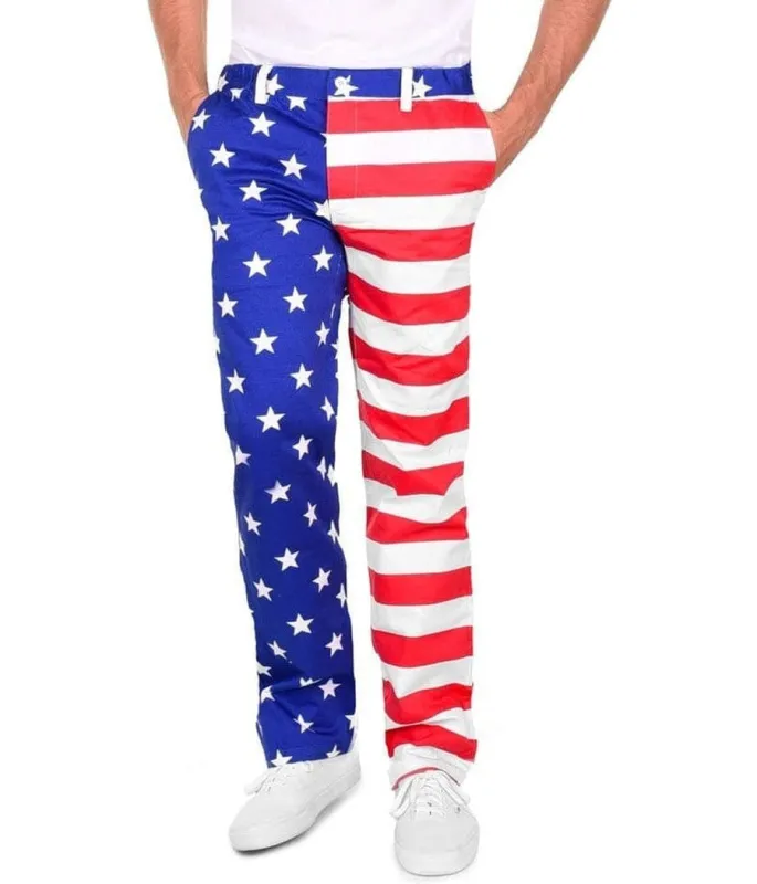 Men's American Flag Disc Golf Pants made by Tipsy Elves
