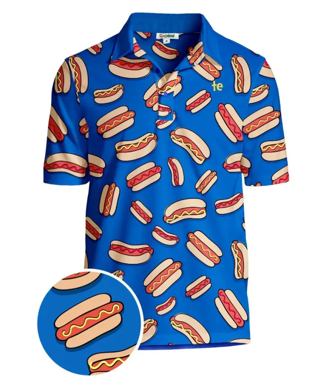 Men's Hot Dog Disc Golf Polo made by Tipsy Elves