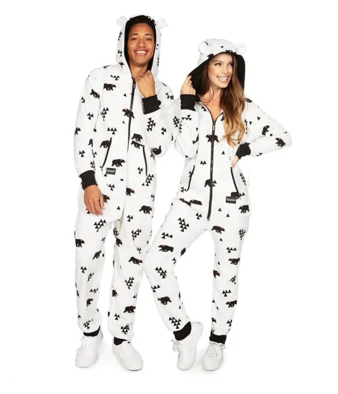 Matching Beary Christmas Couples Jumpsuits made by Tipsy Elves