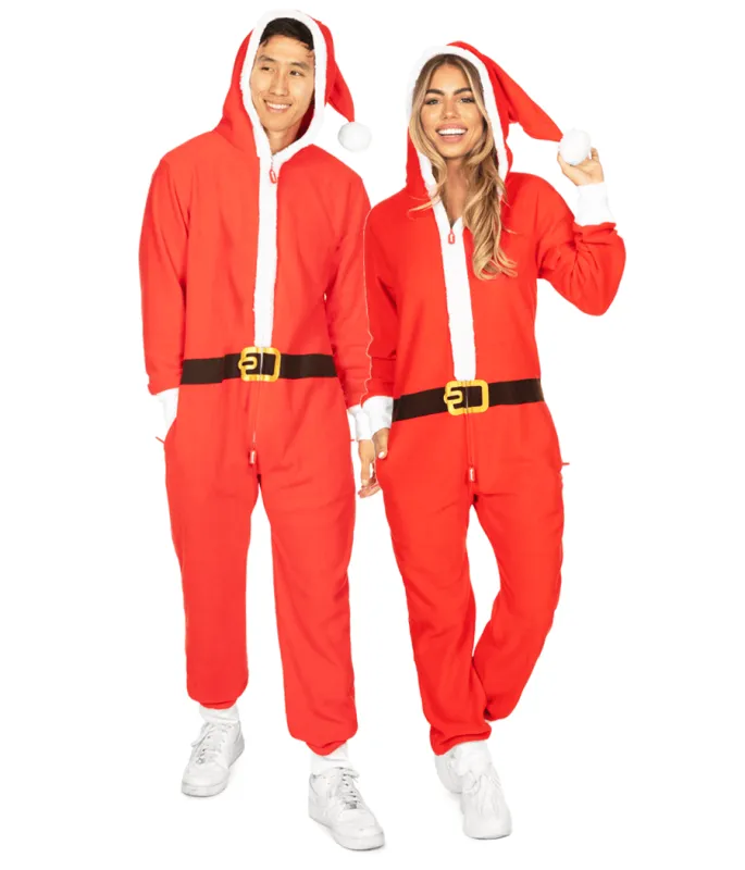 Matching Santa Couples Jumpsuits sold by Tipsy Elves