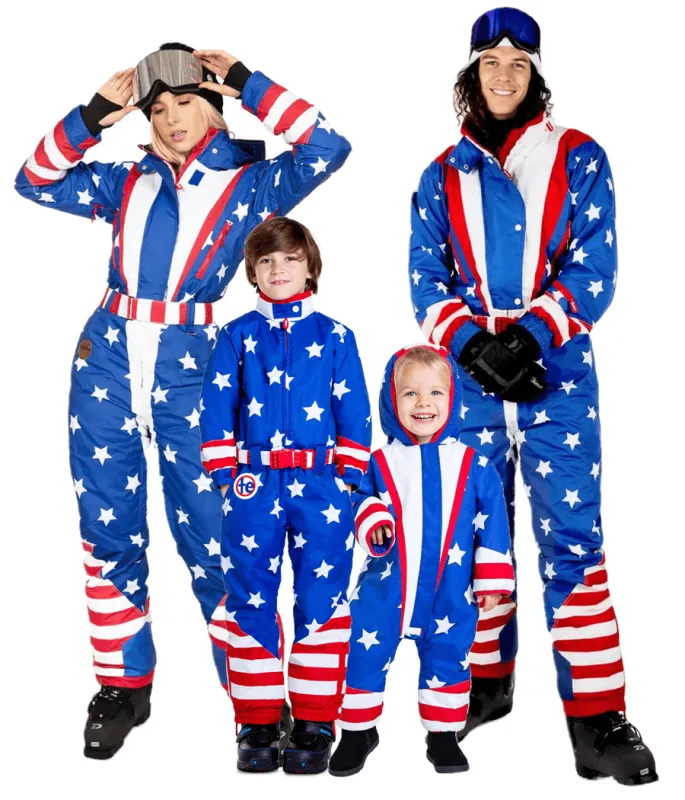 Matching Americana Family Snow Suits sold by Tipsy Elves