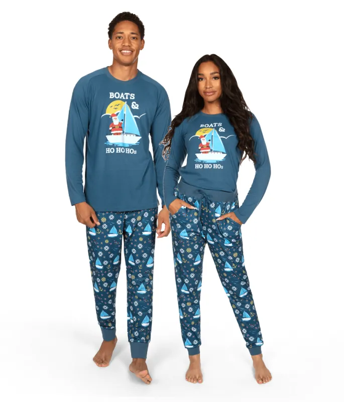 Matching Boats & Ho Ho Hos Couples Pajamas sold by Tipsy Elves