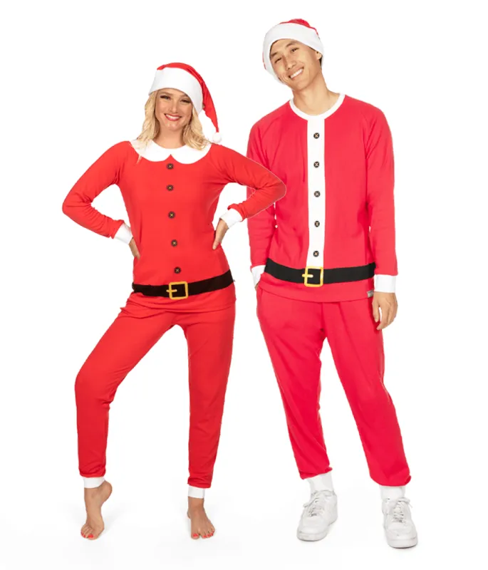 Mr. & Mrs. Claus Couples Pajamas sold by Tipsy Elves