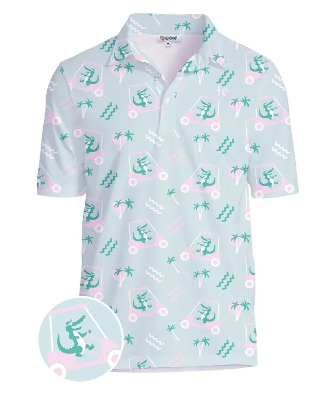 Men's Golf Cart Gator Golf Polo sold by Tipsy Elves