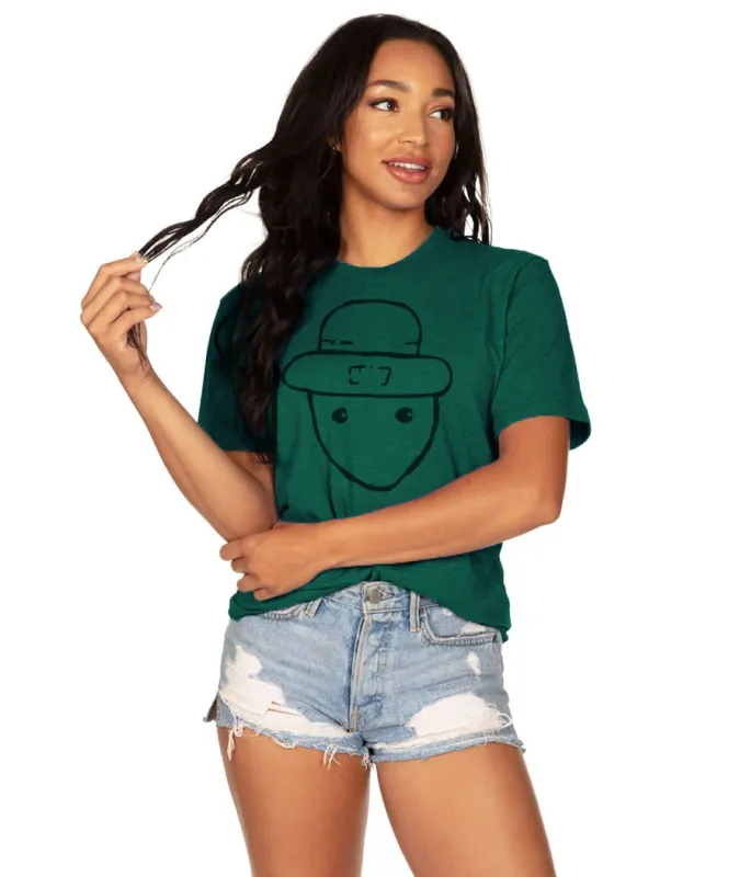 Women's Leprechaun Sketch Oversized Boyfriend Tee sold by Tipsy Elves