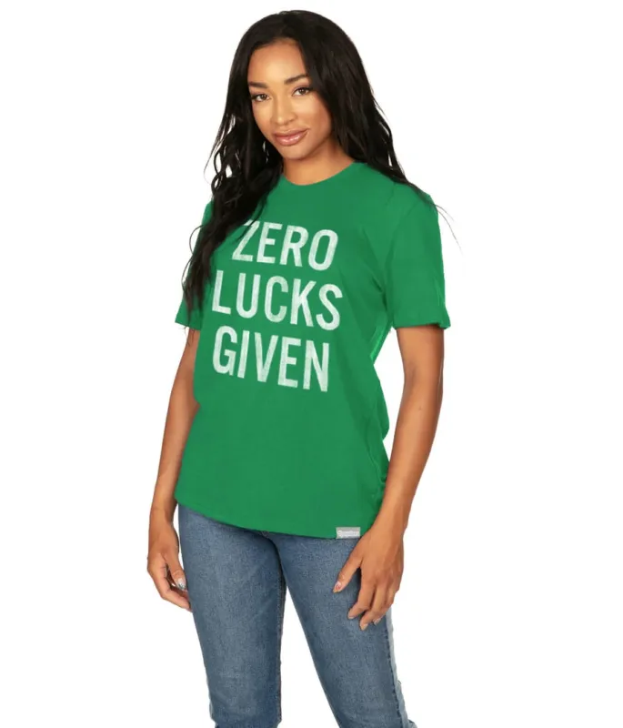 Women's Zero Lucks Given Oversized Boyfriend Tee made by Tipsy Elves