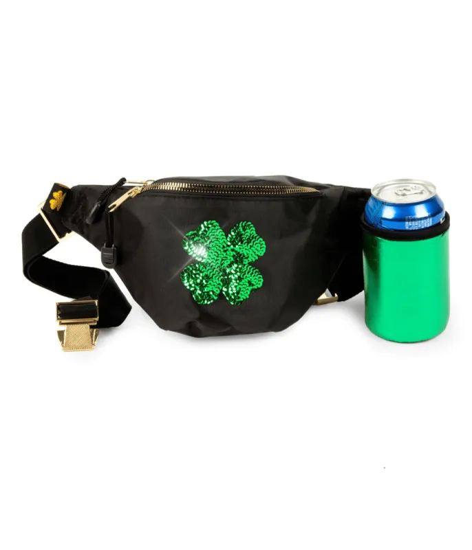 Sequin Clover Fanny Pack with Drink Holder sold by Tipsy Elves