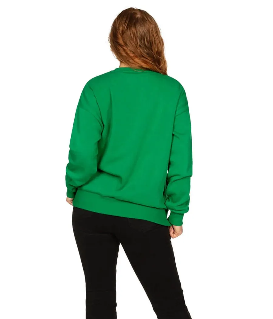 Women's Glitter Clover Crewneck Sweatshirt sold by Tipsy Elves product image thumbnail 3