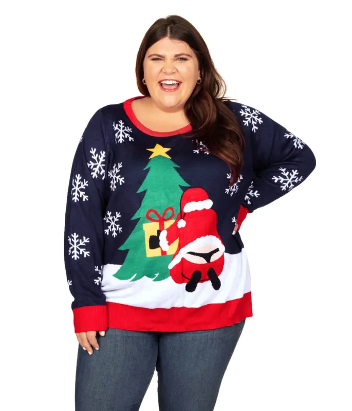 Women's Winter Whale Tail Plus Size Ugly Christmas Sweater sold by Tipsy Elves