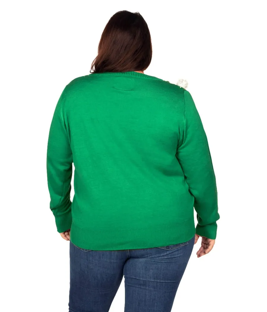 Women's Pom Party Plus Size Ugly Christmas Cardigan Sweater sold by Tipsy Elves product image thumbnail 2