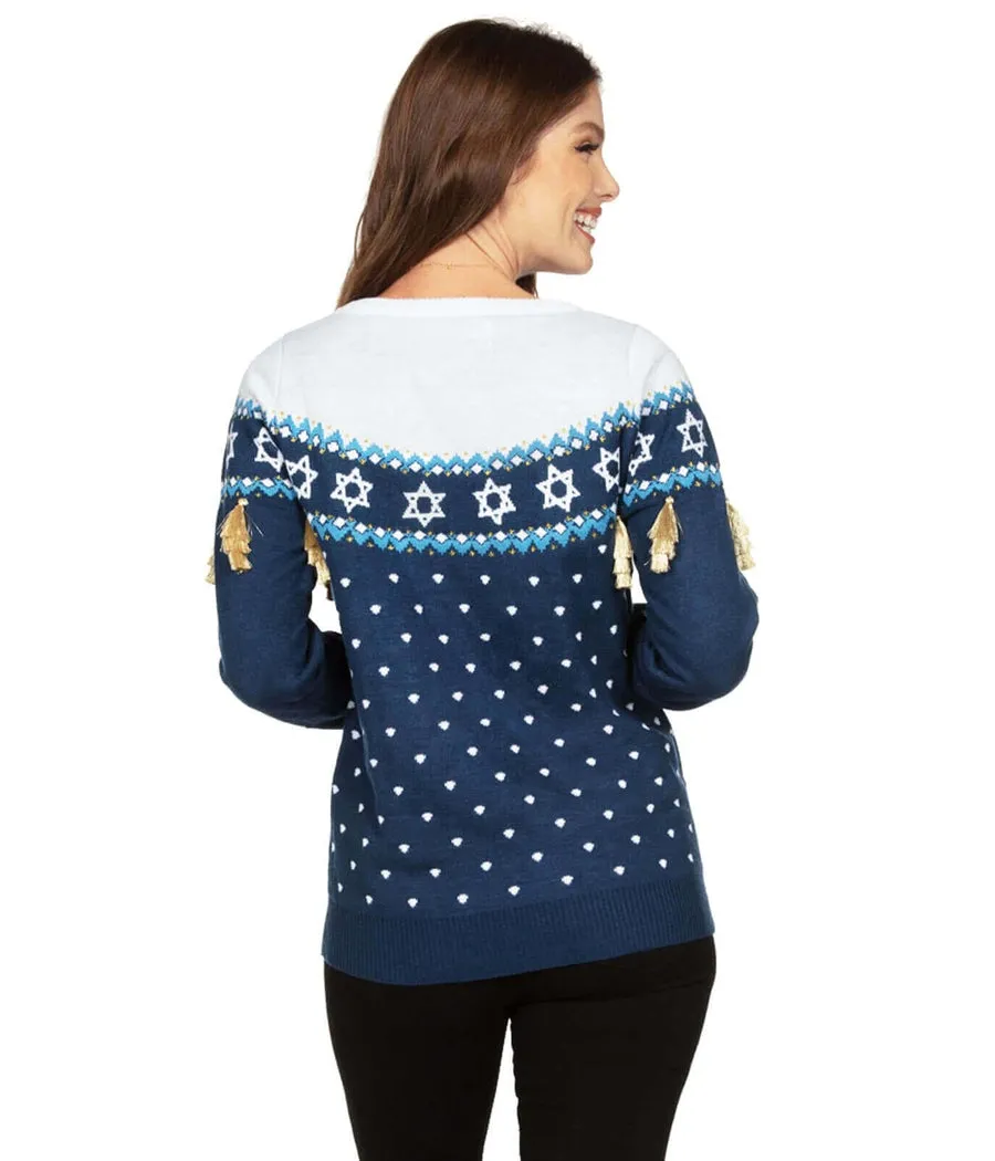 Women's Hanukkah Tassel Sweater sold by Tipsy Elves product image thumbnail 2