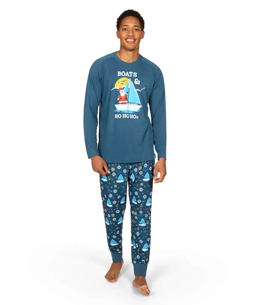 Men's Boats & Ho Ho Hos Crew Neck Pajama Set sold by Tipsy Elves