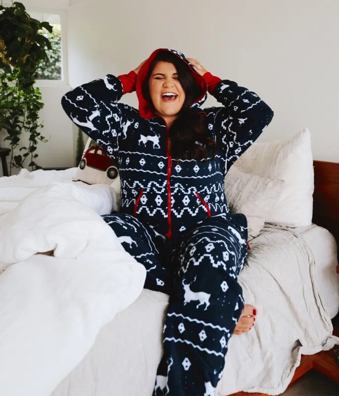 Women's Blue Reindeer Plus Size Jumpsuit sold by Tipsy Elves