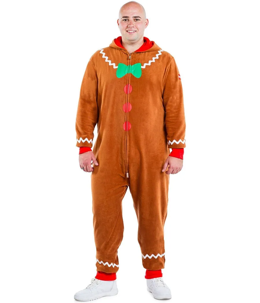 Men's Gingerbread Man Big and Tall Jumpsuit sold by Tipsy Elves product image thumbnail 2