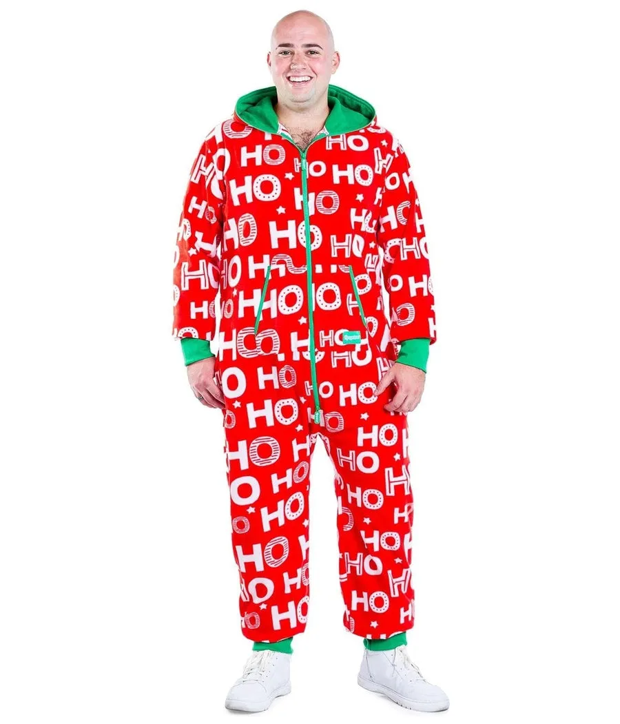 Men's Ho Ho Ho Big and Tall Jumpsuit sold by Tipsy Elves
