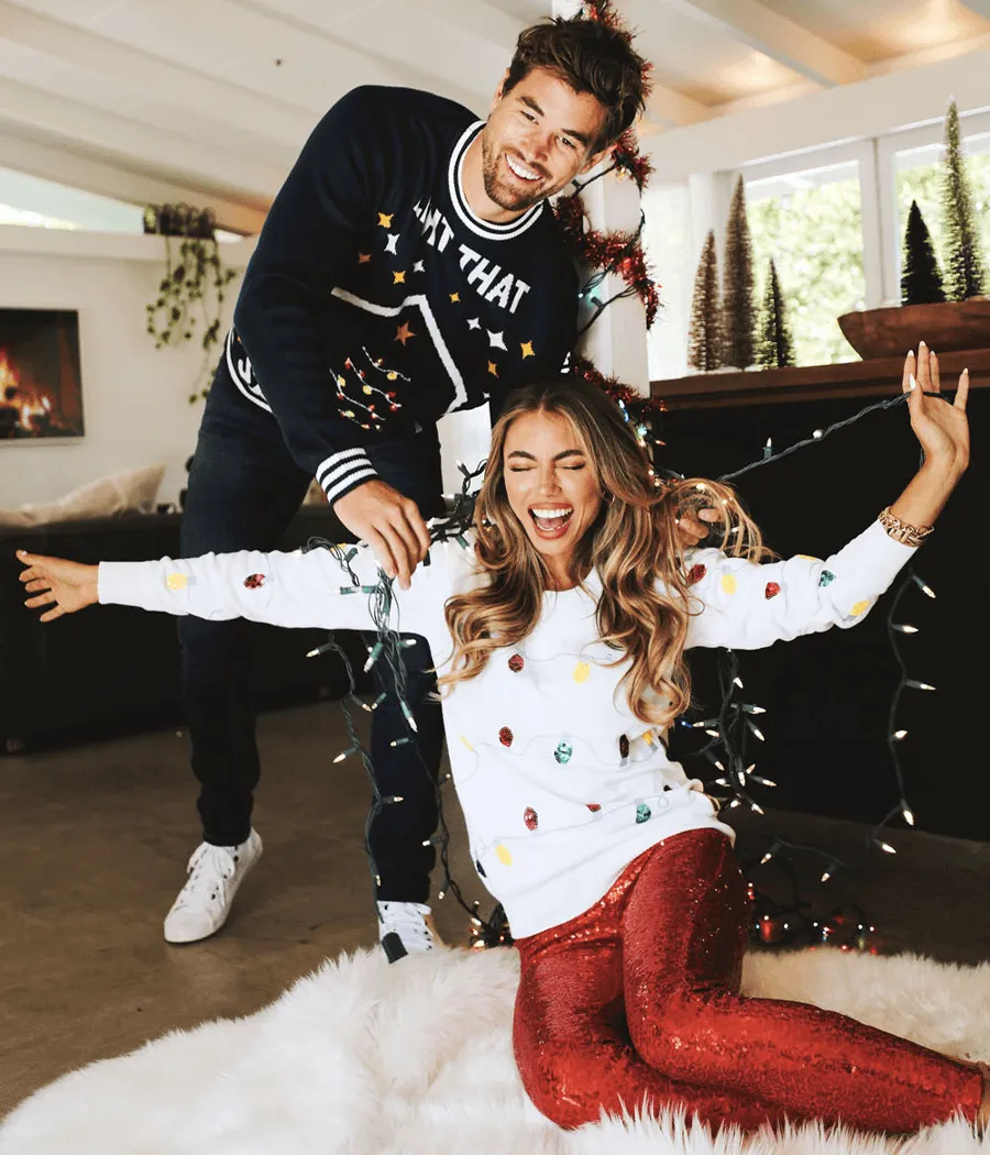 Women's Sequin Lights Ugly Christmas Sweater sold by Tipsy Elves product image thumbnail 2